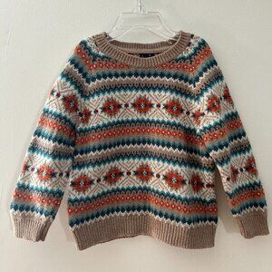 Janie and Jack Knit 2T Fair Isle Sweater Cotton Blend